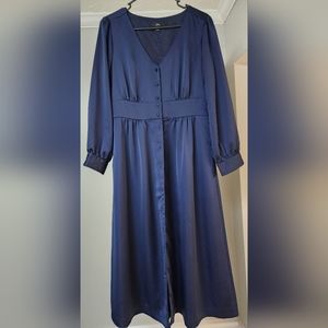 Navy J. Crew Button Down Dress